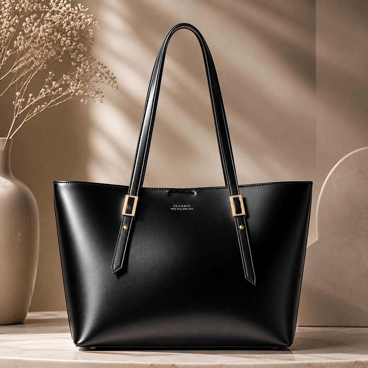 Chic Structured Leather Tote Bag | Premium Everyday Shoulder Handbag